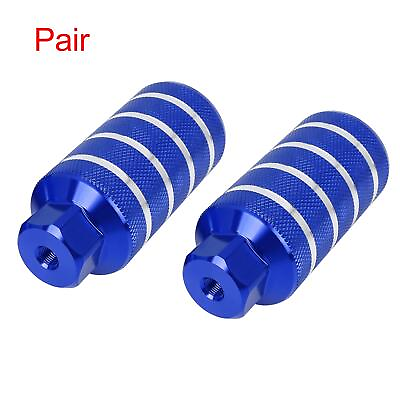 #ad Pair Stripe Cylinder Bicycle Axle Rear Foot Pegs Fit 3 8 Inch 110x50mm Blue AU $25.66