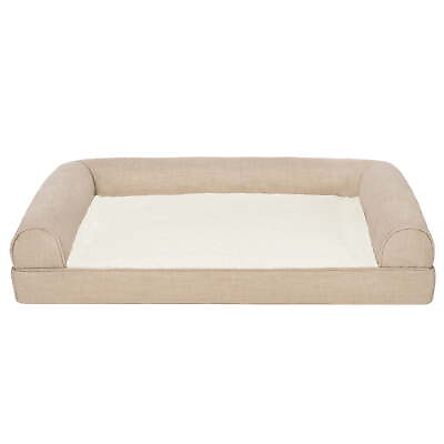#ad Pet Products Medium Plush amp; Performance Linen Orthopedic Sofa Dog Bed Flax $32.35