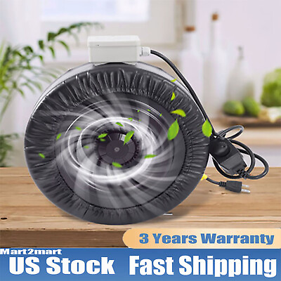 #ad 8in Inline Duct Ventilation Fan HVAC Exhaust Blower for Greenhouses Grow Tent US $82.00