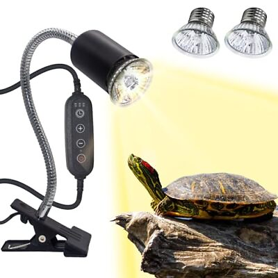 #ad Reptile heating light with fixture 360 ° rotatable hose and timed heating lig... $29.64