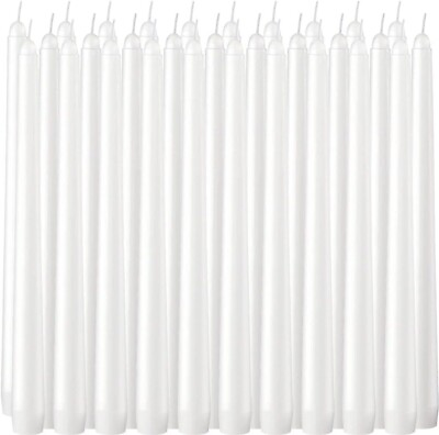 #ad #ad 30 Pack Tall Taper Candles 10 Inch White Dripless Unscented Dinner Candle NEW $21.97
