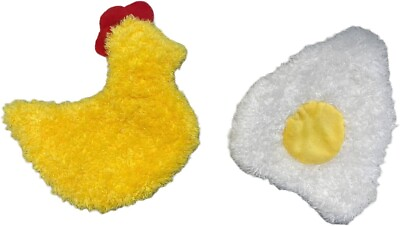 #ad Piggy Poo and Crew Chicken and Egg Crinkle Squeaker Toys for Dogs and Other Pets $12.99