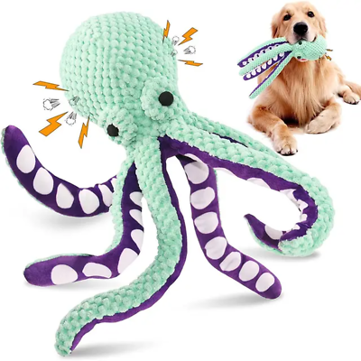 #ad ATUBAN Squeaky Dog ToysOctopus Plush Dog Chew Toys for Puppy TeethingPet Train $20.23