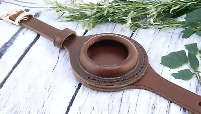 #ad NEW BROWN leather strap band wristband for pocket watch 39 40 mm WW1 times WWII $44.00
