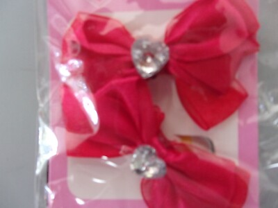 #ad 2 RED BOWS Smoochie Pooch HAIRBOWS Dog bands grooming set $6.74