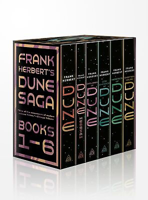 #ad Frank Herbert#x27;s Dune Saga 6 Book Boxed Set Dune Dune Messiah Children of Dune... $99.95