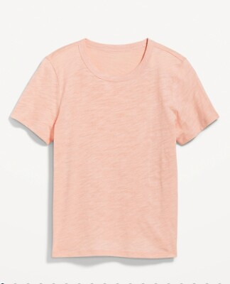 #ad EVERYWHERE SLUB KNIT SHORT SKEEVE TEE SHIRT FOR WOMEN PINK BAMBOO LARGE OLD NAVY $10.99