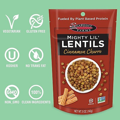#ad Seapoint Farms Lentil Cinnamon Sugar 5 Oz Pack Of 12 Plant Based Protein $59.95