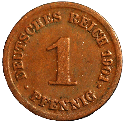 #ad Germany 1 Pfennig 1901 D Wilhelm II KM# 10 $15.20