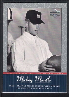 #ad MICKEY MANTLE 2001 UD UPPER DECK PINSTRIPE EXCLUSIVES #4 NEW YORK YANKEES $1.49