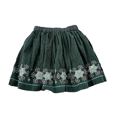 #ad NEW Peek Nordstrom Girls’ Corduroy Snowflake Skirt Green Size 6 7 $15.00