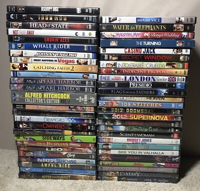 #ad Lot of 50 DVD Movies New Sealed Mixed Genres Wholesale Resale $59.95