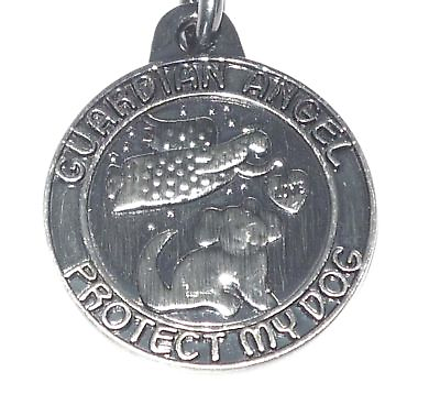 #ad Pewter Guardian Angel Protect My Dog Charm with EZ Clip $8.99