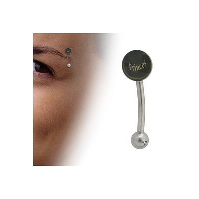 #ad Curved Barbell 16G Eyebrow Ring with Princess Logo $11.50