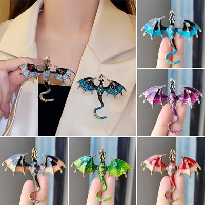 #ad Fashion Crystal Enamel Flying Dragon Brooch Pin Women Costume Jewelry Party Gift AU $3.62