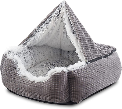 #ad Dog Beds for Small Dogs Rectangle Cave Hooded Blanket Puppy Bed Luxury Orthope $51.99