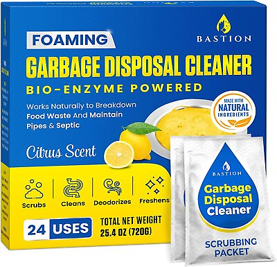 #ad Bastion Foaming Garbage Disposal Cleaner amp; Deodorizer 24 Count. Lemon Scented $21.95