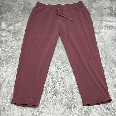 #ad Life Is Good Pants Womens XL Mauve Crusher Flex Cropped Stretch Pull On $21.97