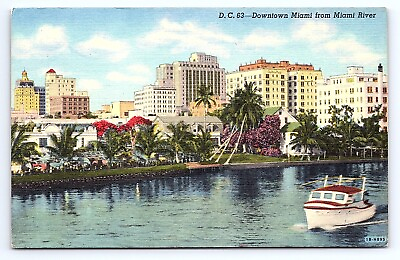 #ad Postcard Downtown Miami from Miami River Florida FL $4.75
