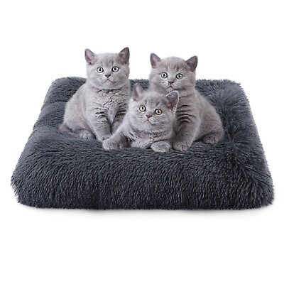#ad Plush Dog Cat Bed Pet Crate Mat Soft Warm Puppy Kennel Cuddler Cushion Pillow $15.89