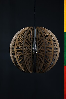 #ad Wood Pendant Light quot;Manderquot; Scandinavian Style Decor Handcrafted Wood Lamp $137.88