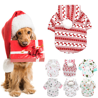 #ad Christmas Pet Sweater Hood Autumn And Winter Pet Costumes Outfits Puppy $14.51