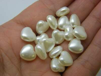 #ad 100 heart beads pearl acrylic AB878 $4.70