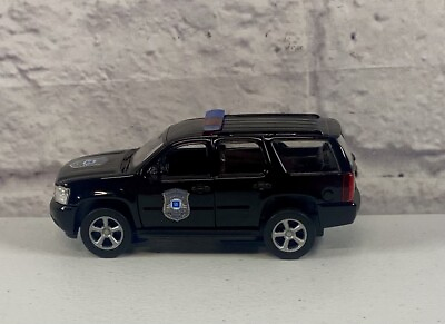 #ad *BRAND NEW* Welly Diecast 2008 Chevy Tahoe Black Police SUV Truck 4.5 Inch $19.95