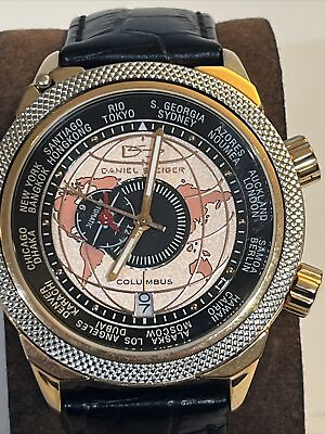 #ad RARE Daniel Steiger Men’s Watch Rose Gold DS1492 Columbus Automatic Dual Time $422.50
