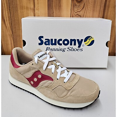 #ad Saucony DXN Trainer Vintage Tan Red Men#x27;s Running Shoes Size 9.5 $89.00