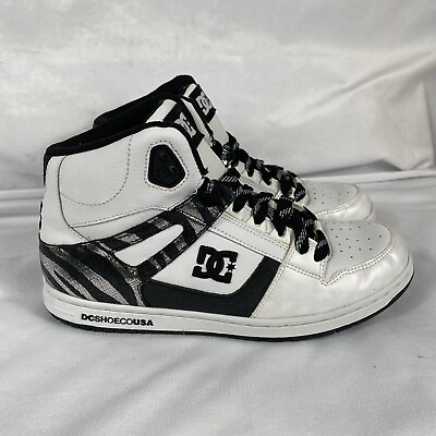 #ad DC Women’s Size 11 Rebound High SE White and Black Skate Boarding Shoes Sneakers $33.95