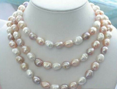#ad Natural 7 8 8 9 9 10mm Multi color Freshwater Baroque Pearl Necklace 14 48 inch $15.80