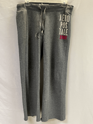 #ad Aeropostale 1987 Womens Mid rise Fit amp; Flare Neon Casual Sweatpants Gray Small $23.00