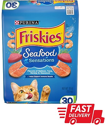 ✨Purina Friskies Dry Cat Food Seafood Sensations ✨ 16lbs 22lbs 30lbs. Bag $35.99
