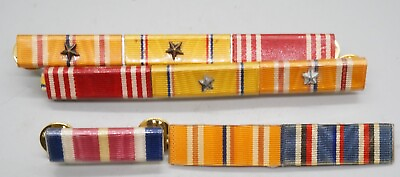 #ad WWII Army Navy USMC Ribbon Bars Group Lot Of 9 by Wolf Brown $28.79