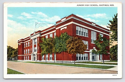 #ad c1920s Hastings Nebraska NE Junior High Middle School Vintage Postcard $4.00