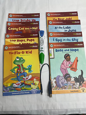 #ad Leap Frog Leap Reader 10 Early Reading Series Books With Reader Pen with Charger $25.99