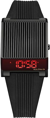 #ad BULOVA Archive Series Computron 98C135 LED Digital Watch Black Mens Watch New $278.99