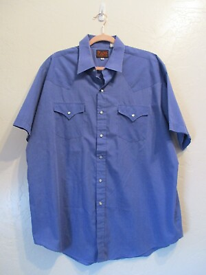 #ad Plains Western Wear Mens Sz XL Pearl Snap Button Down Western Shirt Cowboy $18.90