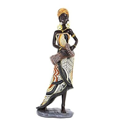 #ad 12#x27;#x27; African Sculpture Home Decor Musician African Statues and Drum $47.45