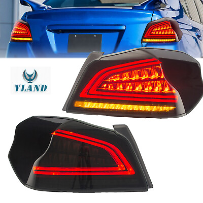 #ad Tail Lights Fits 2015 2021 Subaru WRX WRX STI Smoke LED Sequential Bar Lamps LR $278.99