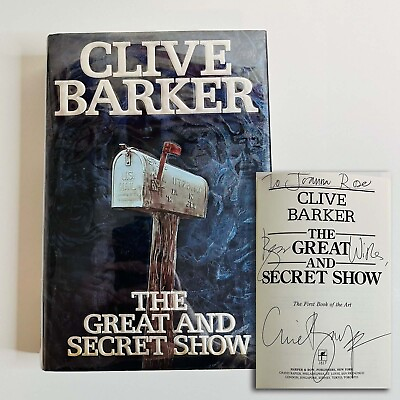 #ad #ad The Great And Secret Show SIGNED w note Hardcover By Clive Barker 1st Edition DJ $149.99