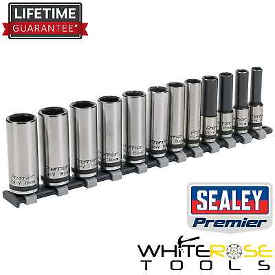 #ad Sealey Socket Set 12pc 3 8quot;Sq Drive Deep Lock On™ 6pt Metric Black Series GBP 42.45