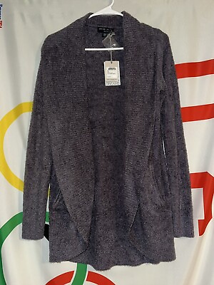 #ad NWT Barefoot Dreams Cozychic Lite Cardigan Womens XS S Blue Open Front 452 $34.97