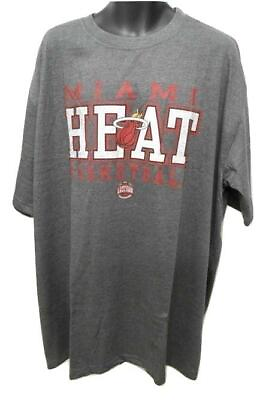 #ad New Miami Heat Mens Sizes 2XL 5XL 6XL Tall Majestic Gray Shirt $10.07