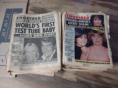 #ad National Enquirer Lot Of 78 1978 1989 Tabloids Gossip Celebrity Conspiracy $349.99