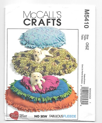 #ad McCall#x27;s Crafts 5410 No Sew Fabulous Fleece Pet Beds Pattern Uncut New $9.75
