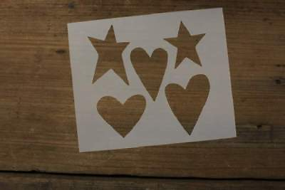 #ad Heart and Stars Mylar Stencil Durable Made in USA Airbrush Reusable* * $8.95