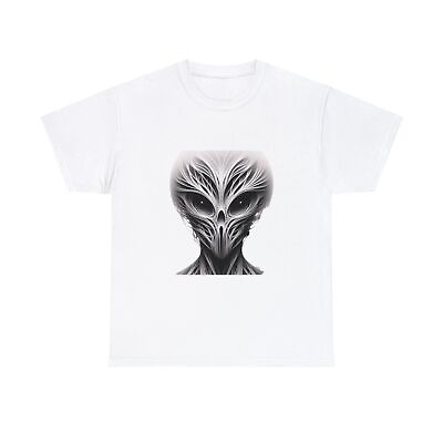 #ad Minimalist Streetwear Designer Unisex T Shirt Alien Graphic Black amp; White Horror $21.10