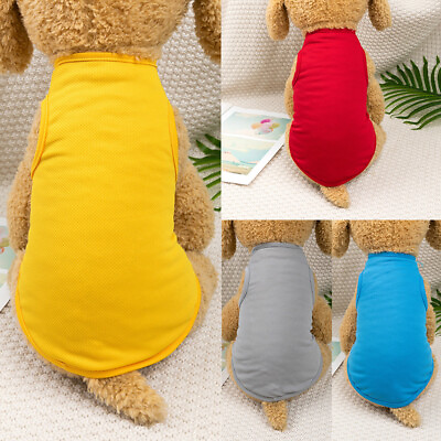 Small Dog Clothing Pet Shirt Vest Sleeveless Dog Clothes Breathable Solid Color $1.59